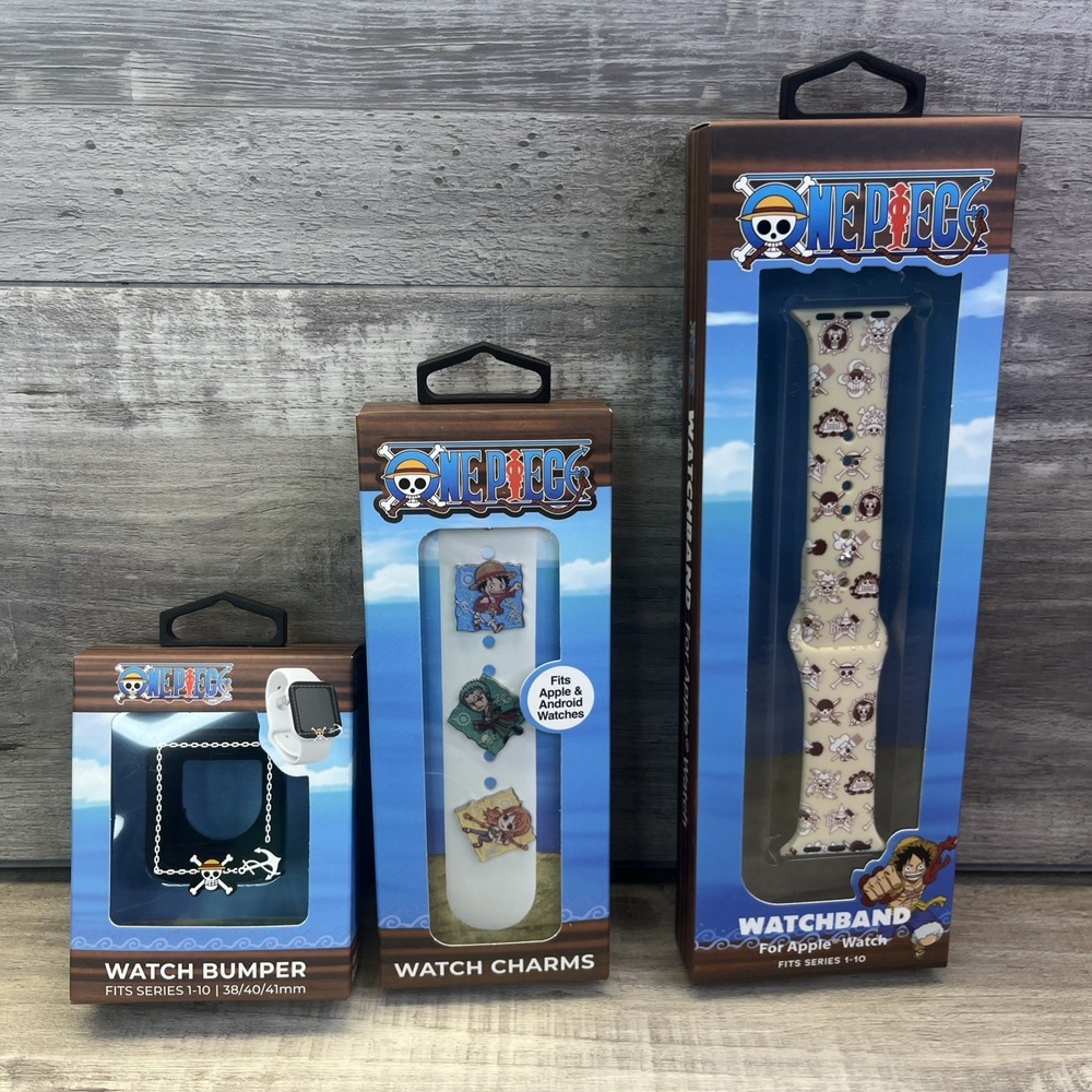 One Piece Anime Apple Black Watch Band Fits Series 1-10 Bumper Charm Lot